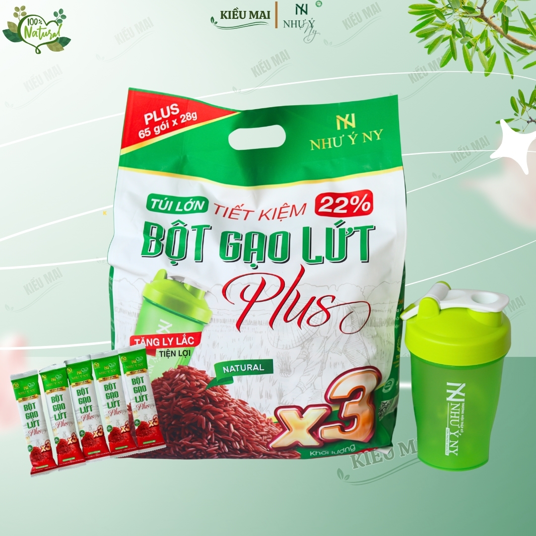 Túi lớn Bột gạo lứt Plus X3 65 gói
